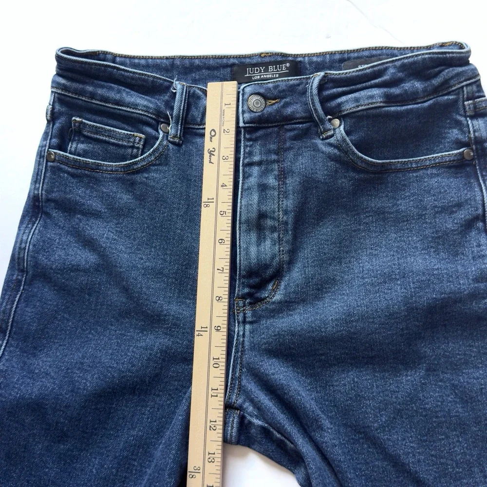 Judy Blue Straight Leg Jeans Womens 11 30 High Waist Stretch Medium Wash Denim